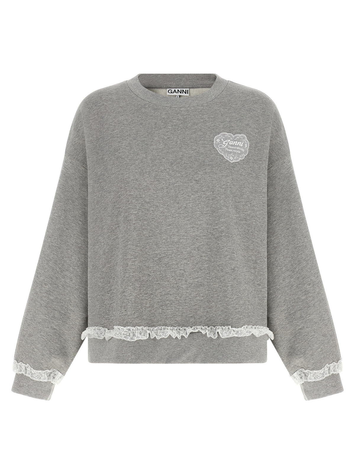 Ganni Gray Organic Cotton Sweatshirt - Effortless Luxe Style