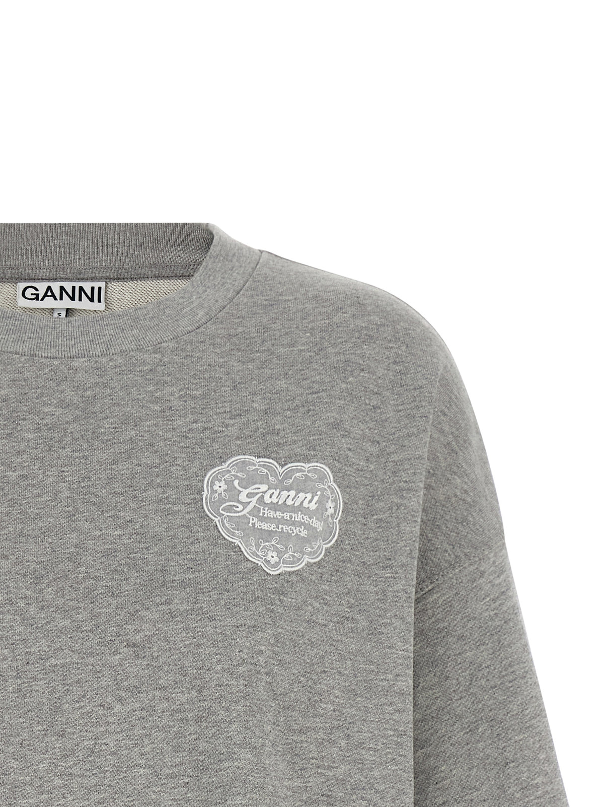 Ganni Gray Organic Cotton Sweatshirt - Effortless Luxe Style