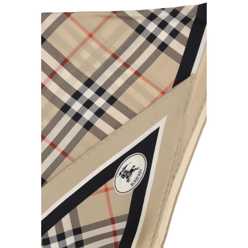 Burberry Beige Silk Scarf - Timeless Luxury Accessory for Elegance
