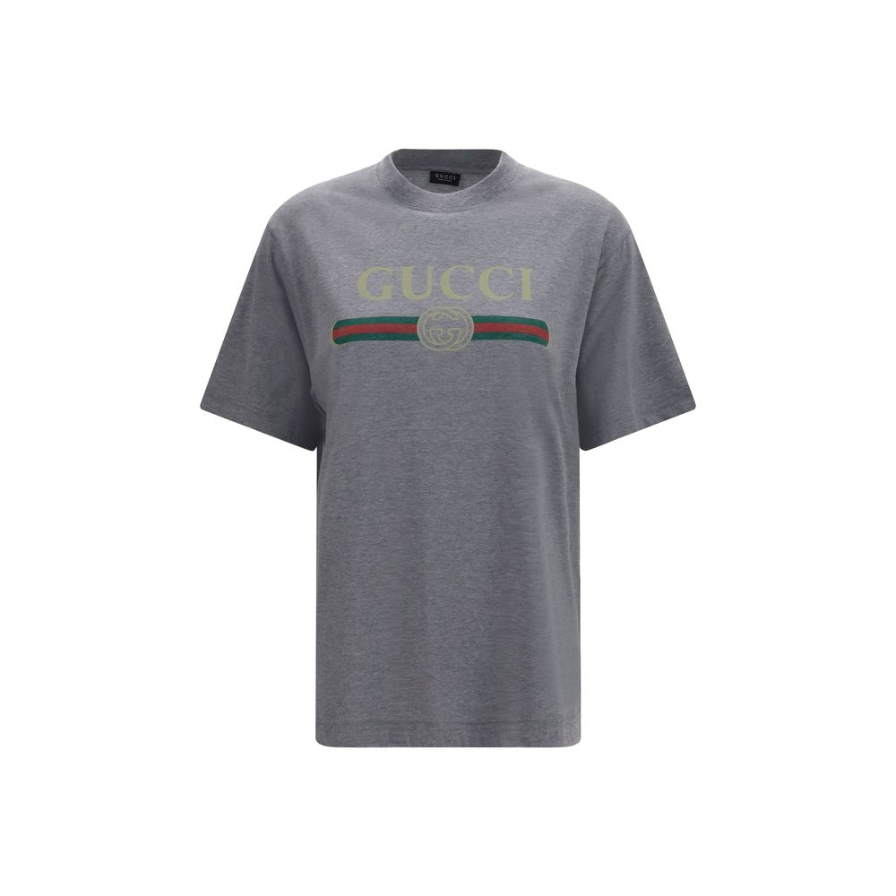 Elevate your wardrobe with the Gucci Gray Cotton T-Shirt from the AW26 collection, crafted from a luxurious cotton-silk blend for unparalleled sophistication and comfort.