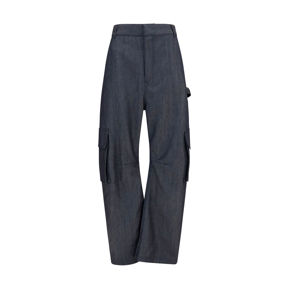 Discover the Balenciaga Blue Wool Oves Aries Cargo Pants, a fusion of luxurious 100% Wool Ovis Aries and contemporary design, embodying sophistication and urban elegance.