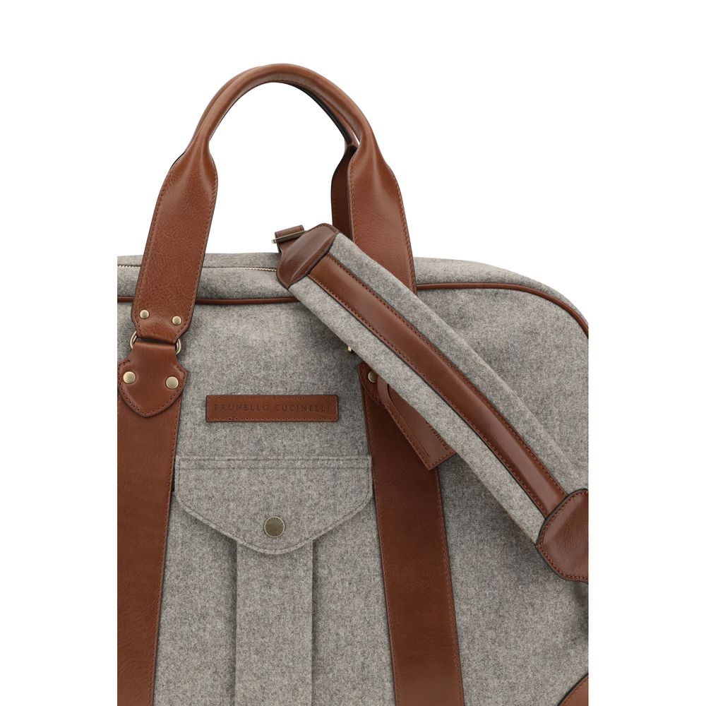 Brunello Cucinelli Beige Wool Travel Bag - Timeless Luxury