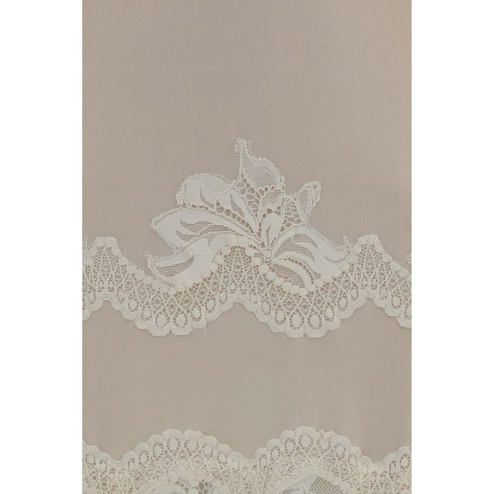 Rabanne Beige Polyamide Long Dress - Timeless Elegance Awaits