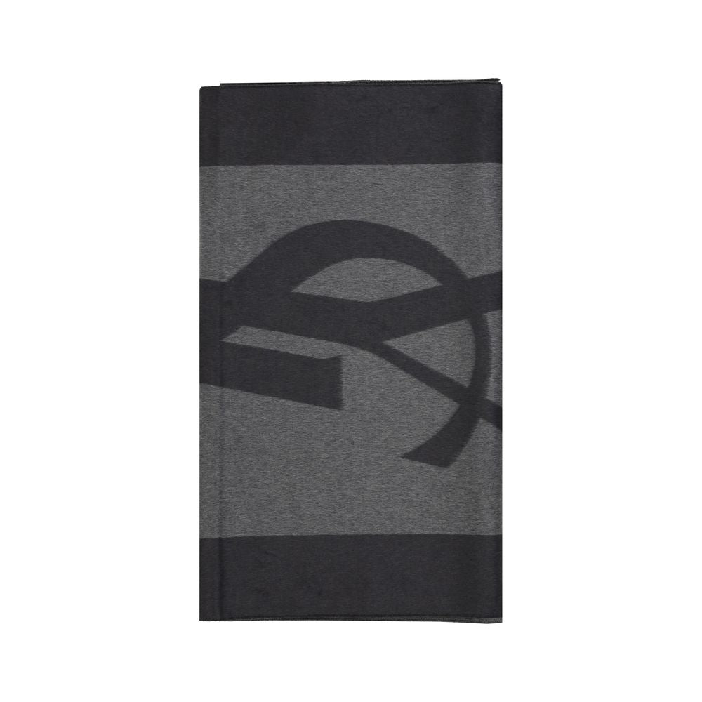 Elevate your style with the Saint Laurent Gray Silk Scarf, a luxurious 100% silk accessory that embodies timeless sophistication and refined elegance for discerning tastes.