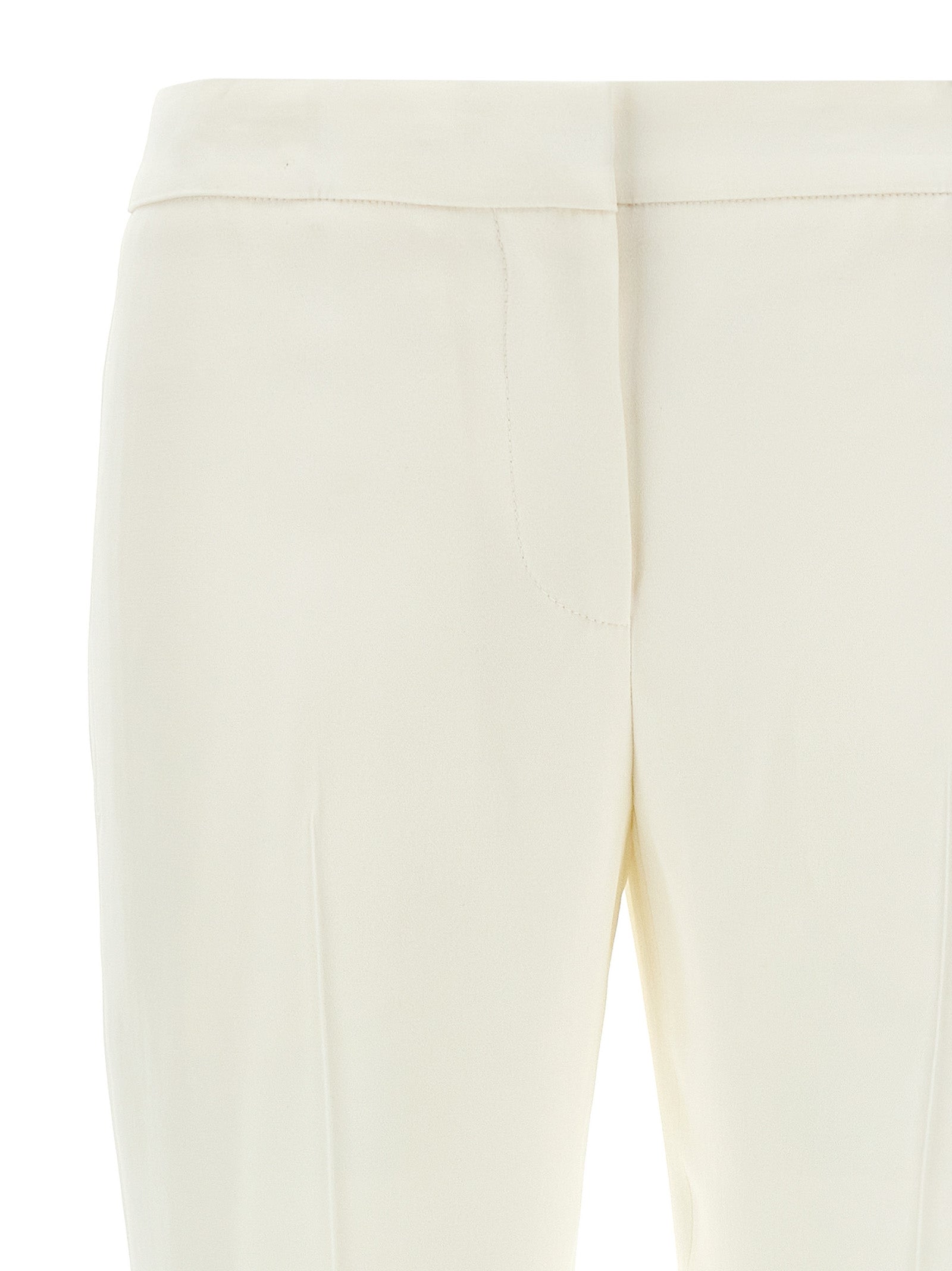 Elevate your wardrobe with the Alexander McQueen White Viscose Casual Pants, crafted from a luxurious blend of viscose and acetate, embodying modern elegance and timeless sophistication.