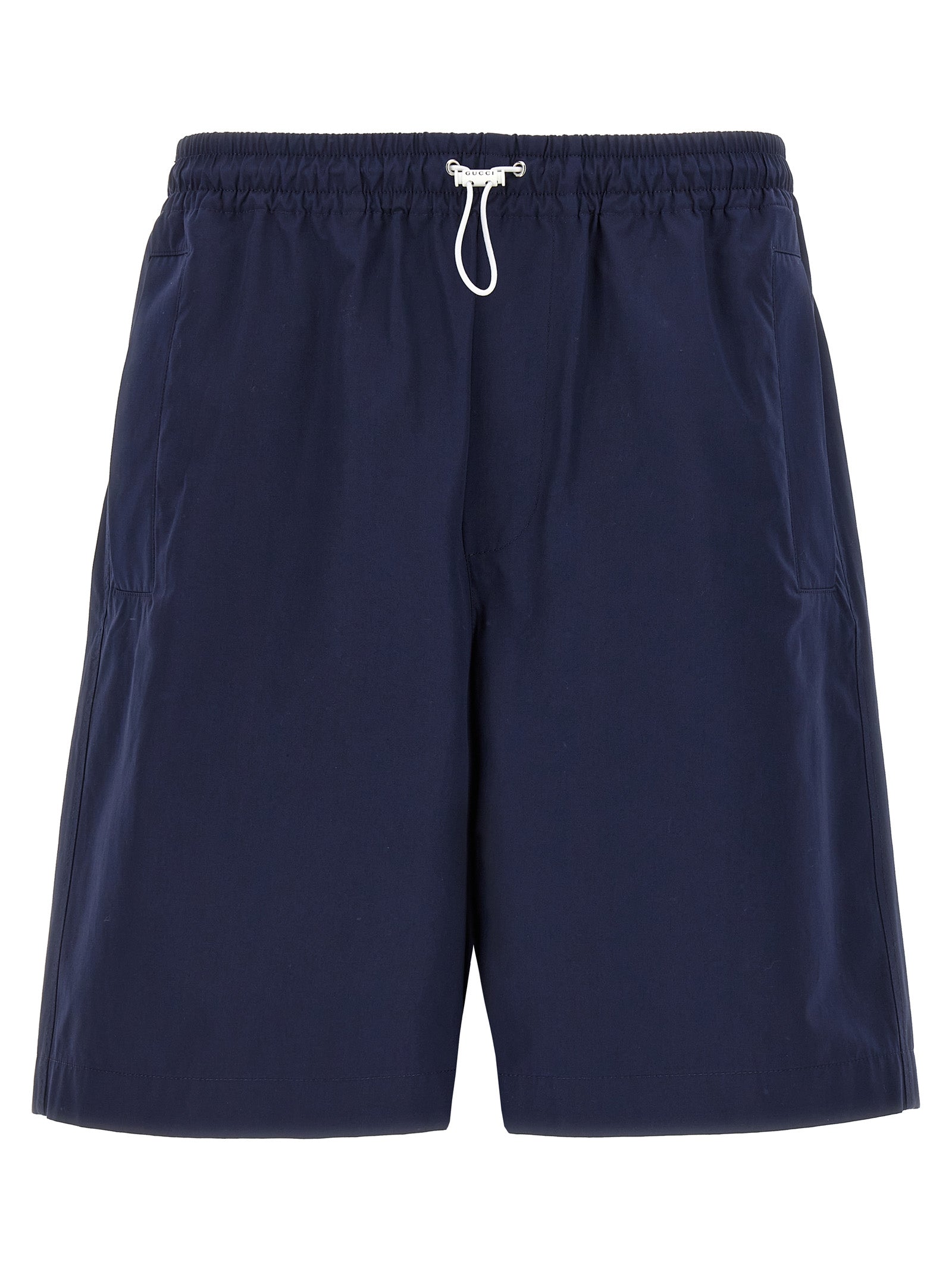 Elevate your summer wardrobe with Gucci Blue Cotton Bermuda Shorts, crafted from luxurious cotton for a relaxed fit that embodies sophistication and effortless style.