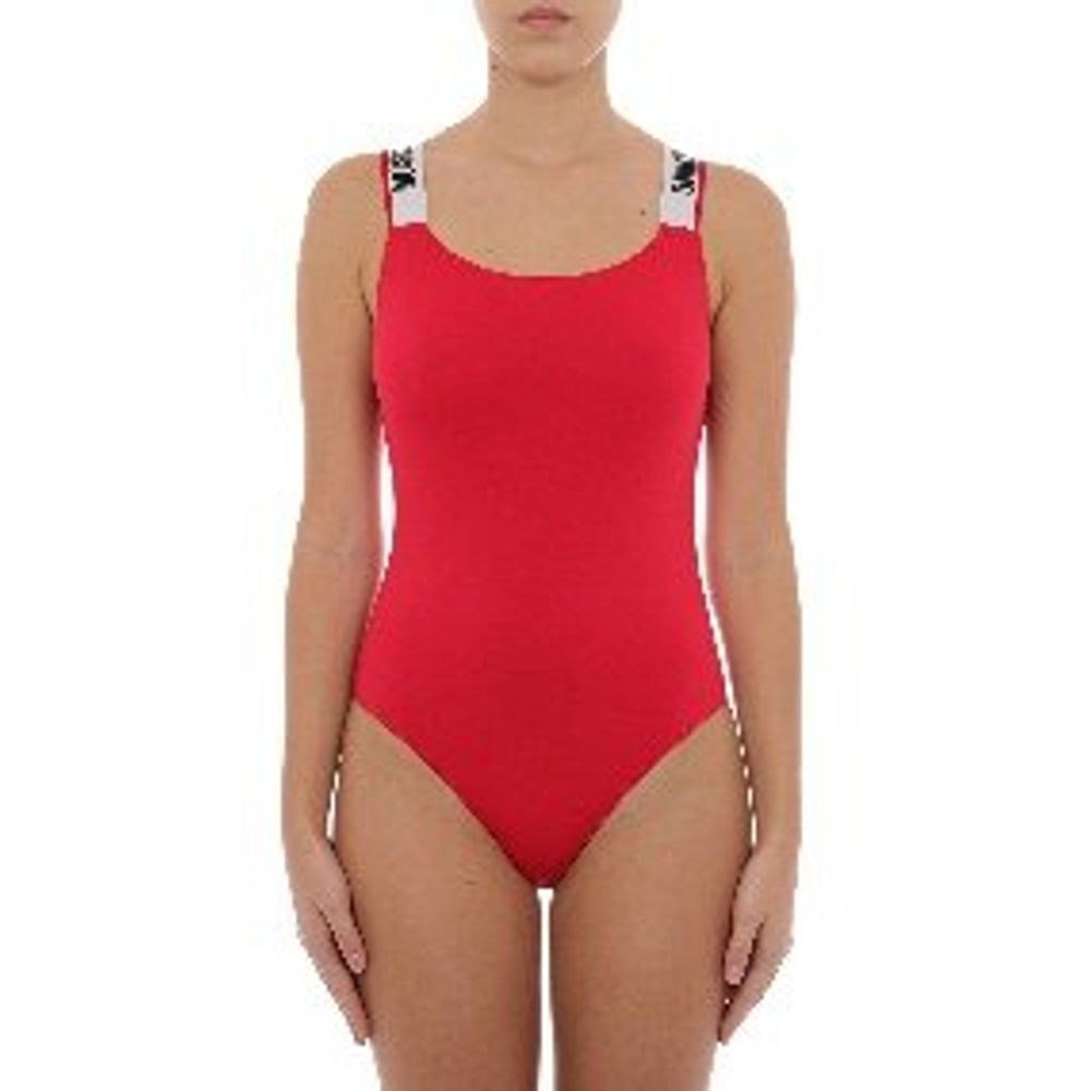 Indulge in the Moschino Red Cotton One-Piece Swimsuit, a masterpiece of luxury crafted from premium cotton and elastane, embodying elegance for the discerning individual.