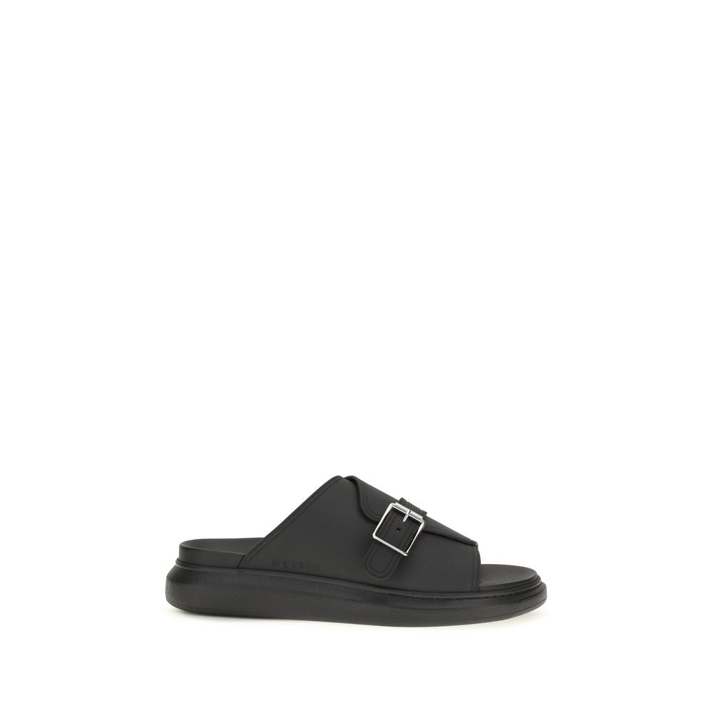 Alexander McQueen Black Calf Leather Platform Sandals - Luxury Footwear