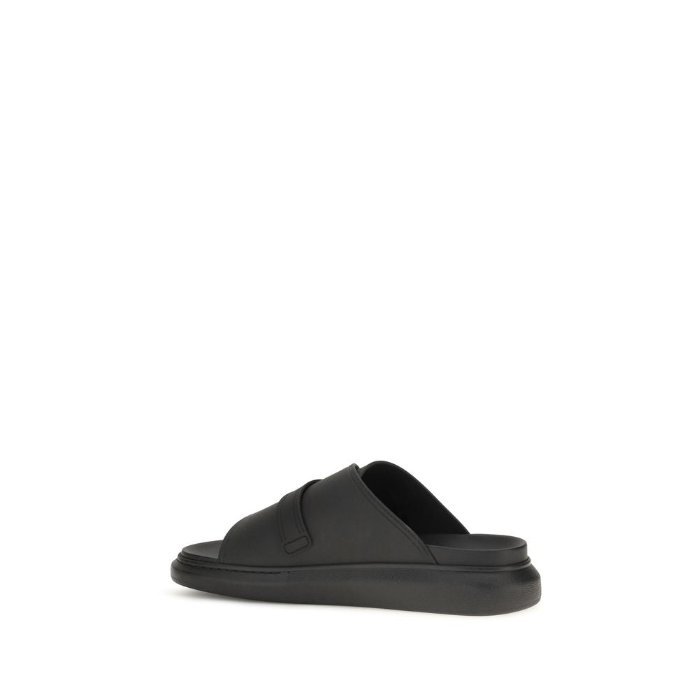 Alexander McQueen Black Calf Leather Platform Sandals - Luxury Footwear