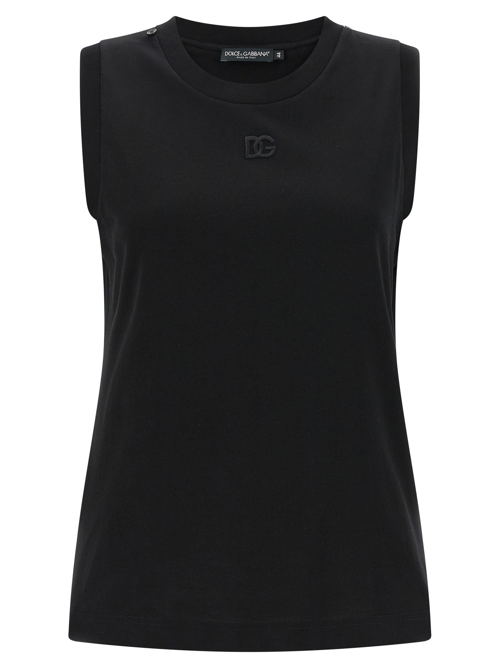 Dolce & Gabbana Black Cotton Sleeveless T-Shirt - Luxury Fashion Statement
