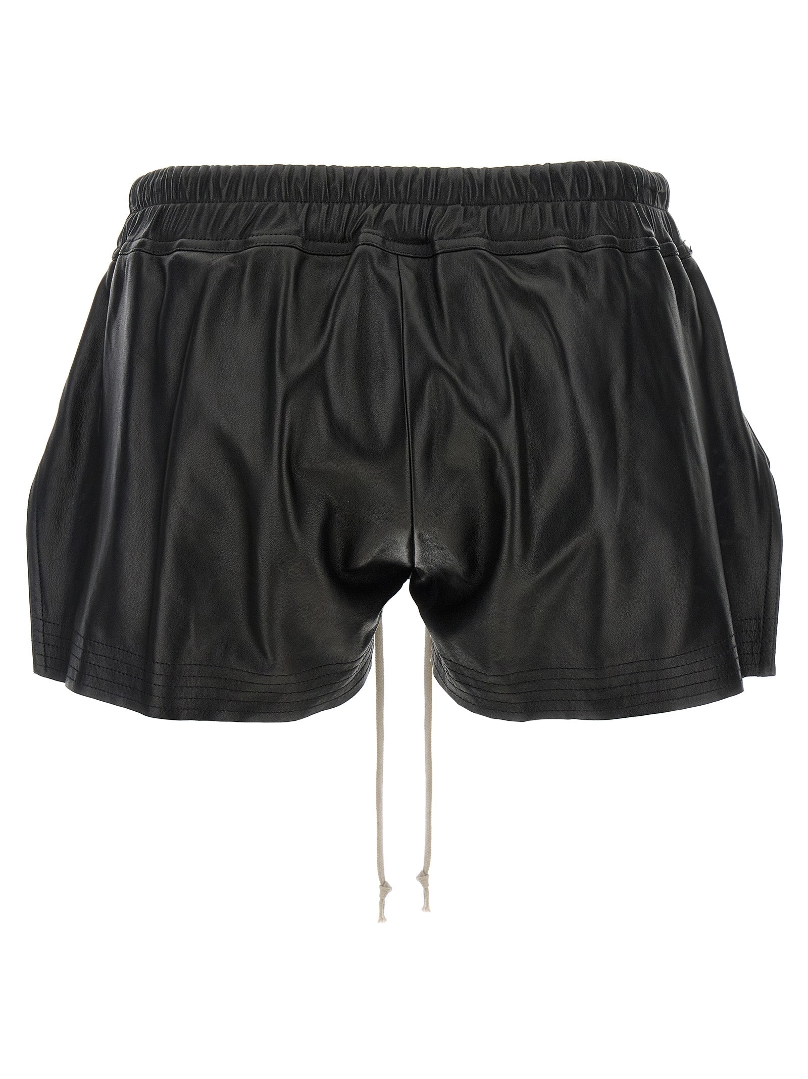 Elevate your style with Rick Owens Black Lamb Leather Bermuda Shorts from the Fog Collection, crafted for the discerning individual who embodies luxury and audacity.