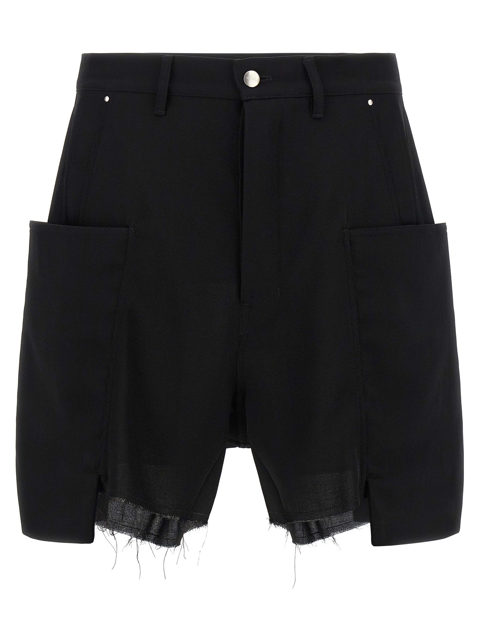 Elevate your wardrobe with Rick Owens' Black Wool Bermuda Shorts, where avant-garde design meets luxurious craftsmanship, perfect for the discerning individual.