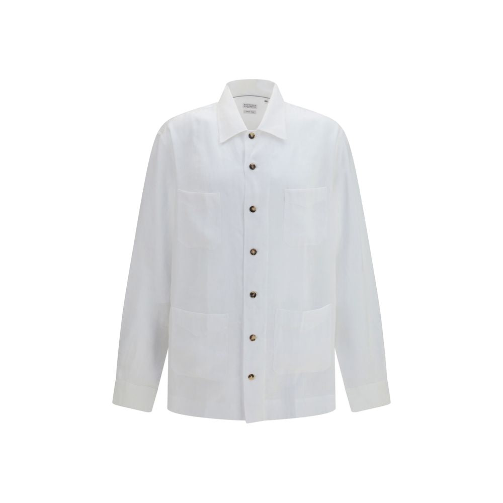 Brunello Cucinelli White Linen Shirt - Effortless Elegance Redefined