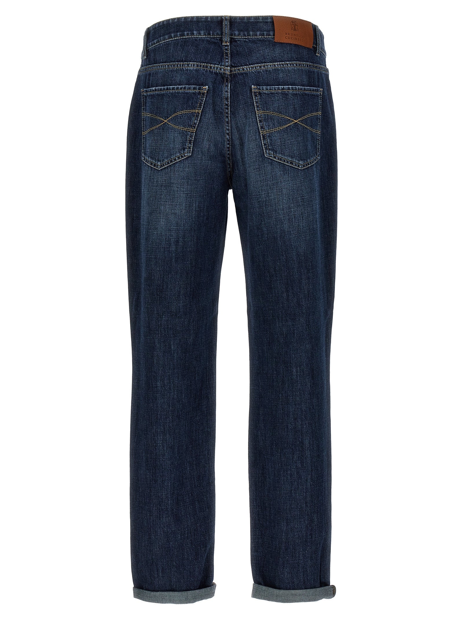 Brunello Cucinelli Blue Cotton Straight-Leg Jeans - Timeless Elegance