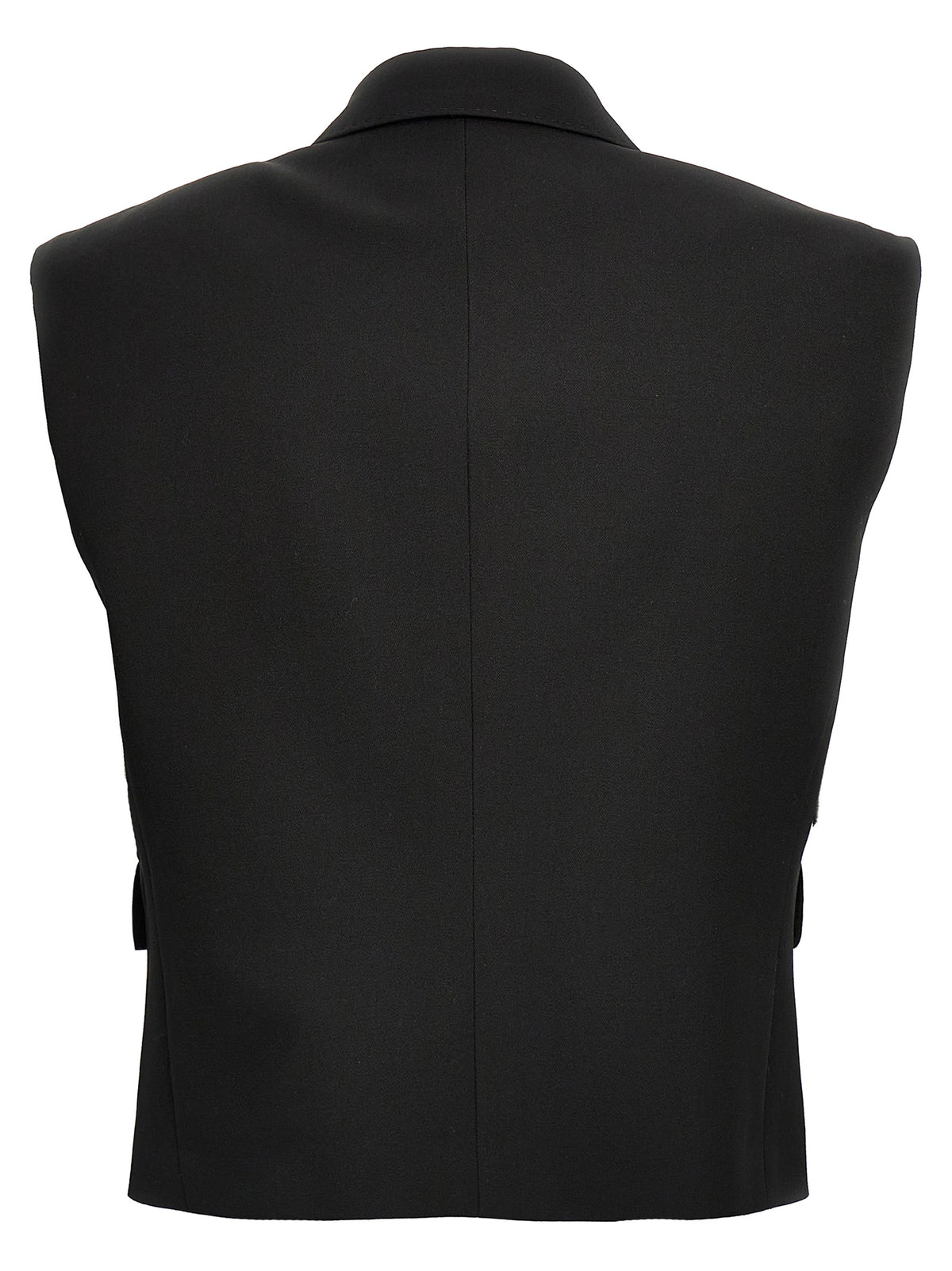 Elevate your style with the Dolce & Gabbana Black Silk Sleeveless Jacket, a luxurious blend of silk and virgin wool, embodying modern elegance and Italian craftsmanship.