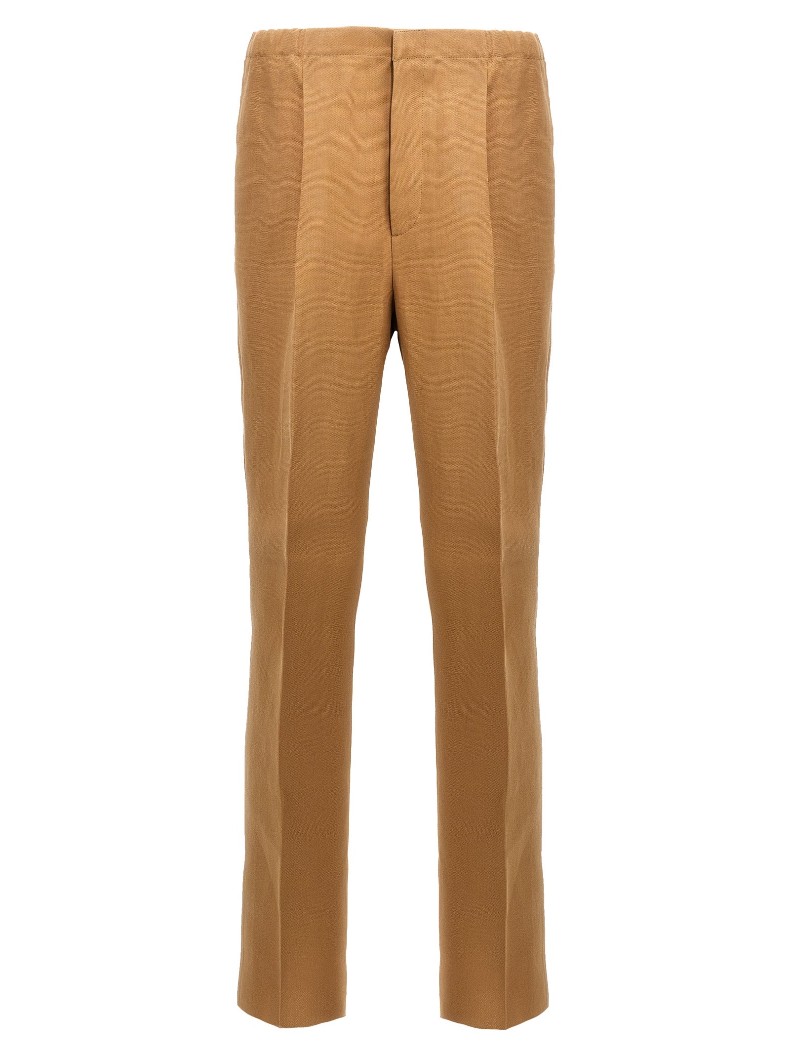 Fendi Beige Paper Casual Pants - Timeless Elegance Redefined