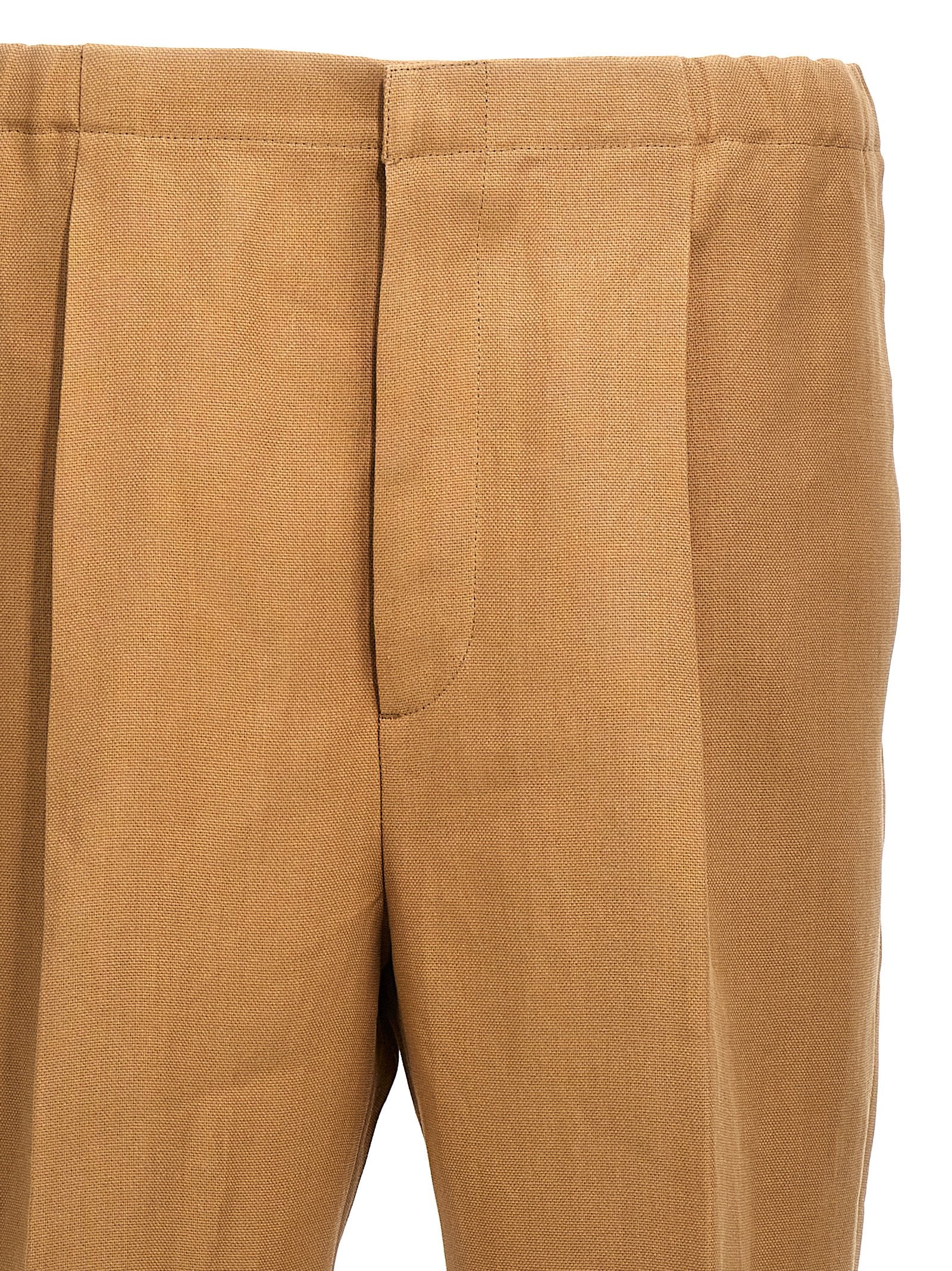 Fendi Beige Paper Casual Pants - Timeless Elegance Redefined