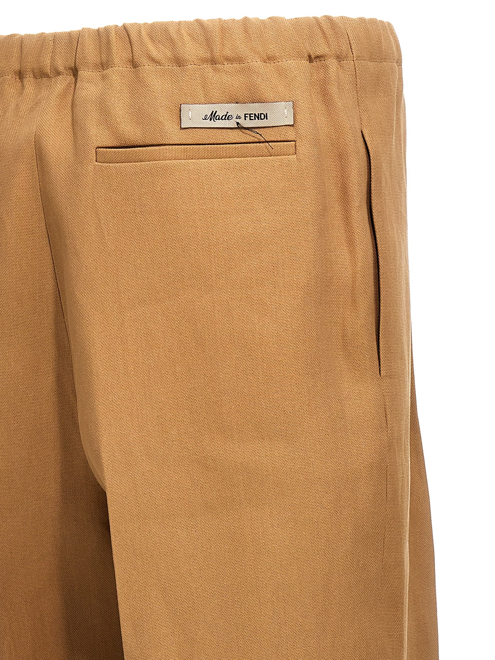 Fendi Beige Paper Casual Pants - Timeless Elegance Redefined