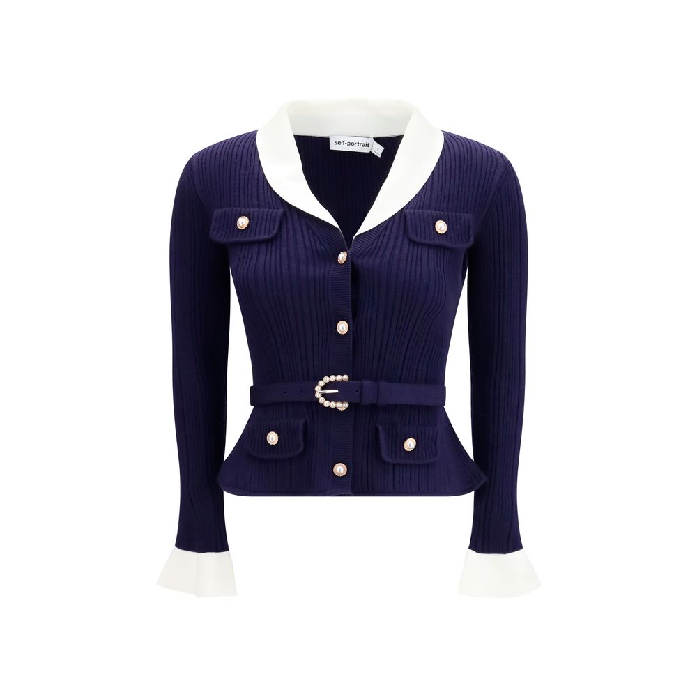 Elevate your wardrobe with the Self-Portrait Blue Polyamide Cardigan, a luxurious blend of premium materials and exquisite craftsmanship that redefines sophistication.