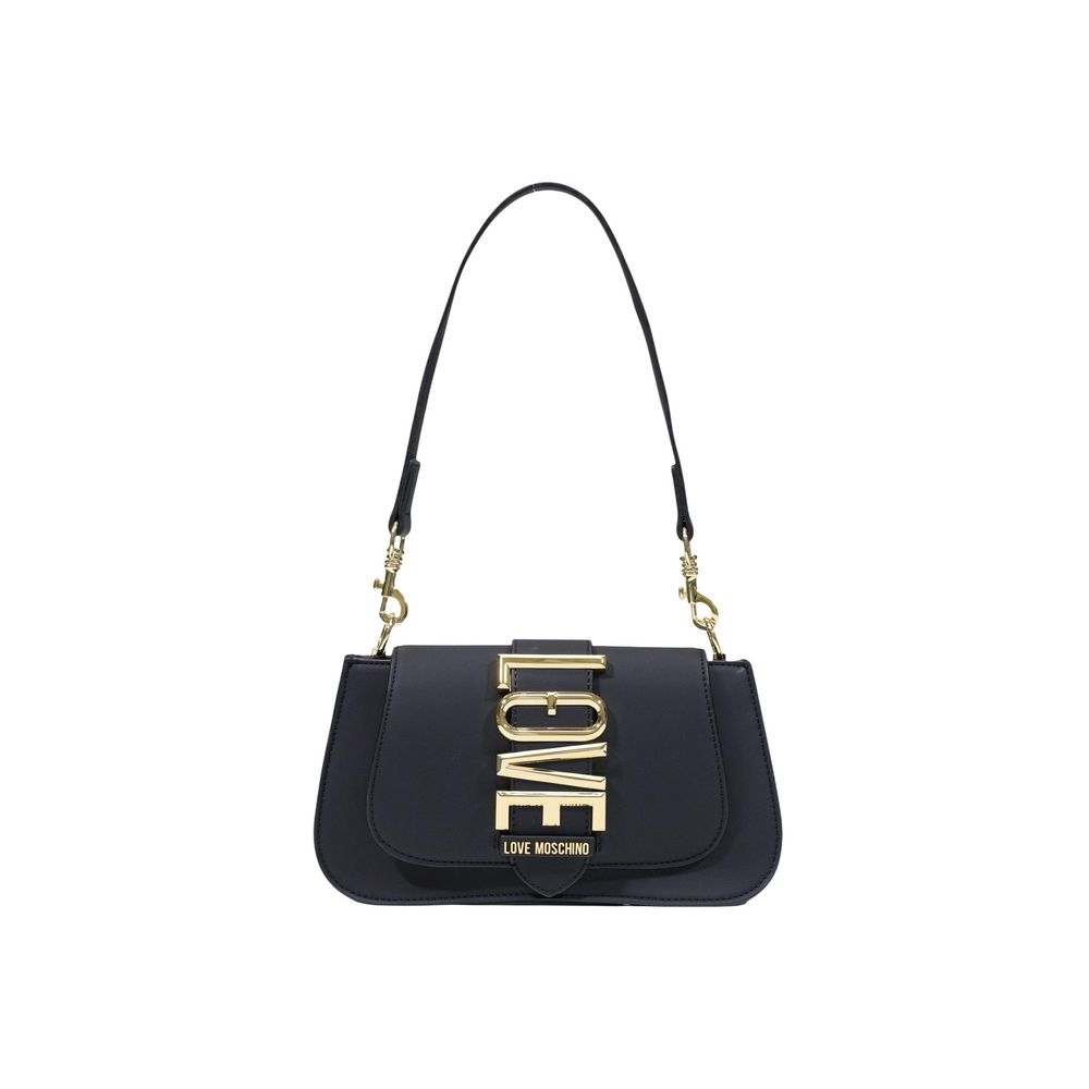 Elevate your style with the Love Moschino Black Polyethylene Handbag from the FW26 collection, a blend of elegance and durability, perfect for any occasion.