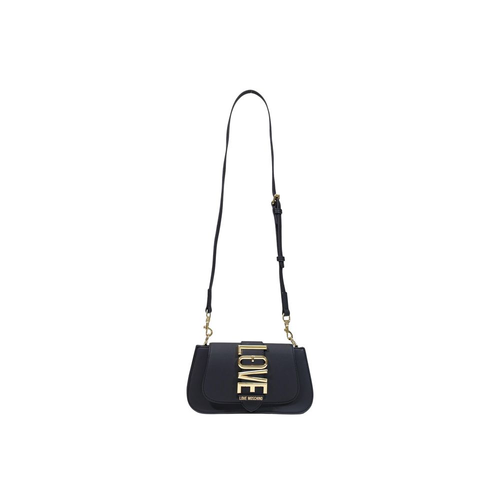 Elevate your style with the Love Moschino Black Polyethylene Handbag, a fusion of elegance and practicality, crafted from luxurious polyurethane for the discerning individual.
