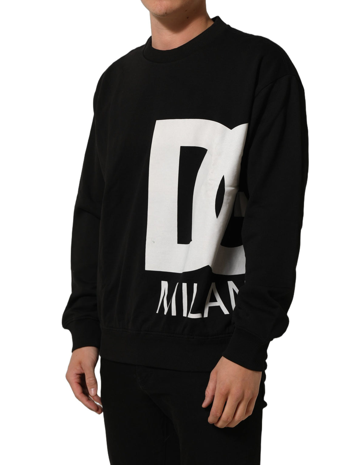 Dolce & Gabbana Black Cotton Logo Print Sweatshirt - Luxury Fashion