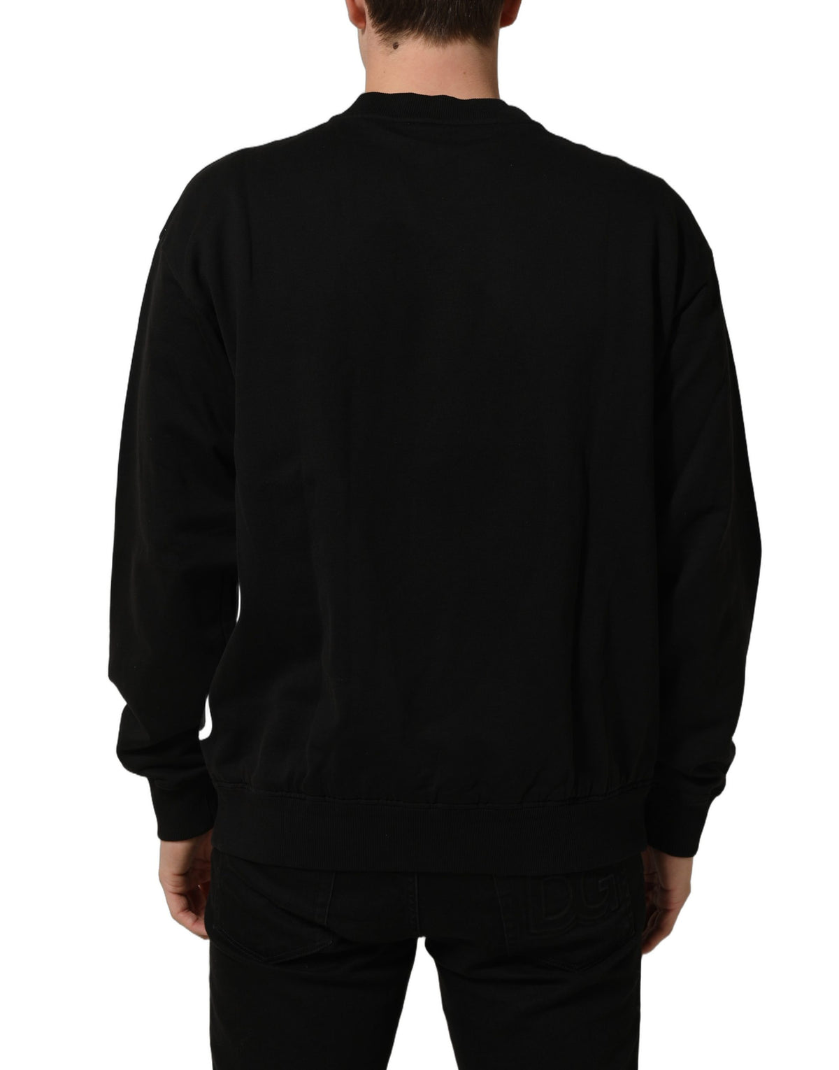 Dolce & Gabbana Black Cotton Logo Print Sweatshirt - Luxury Fashion