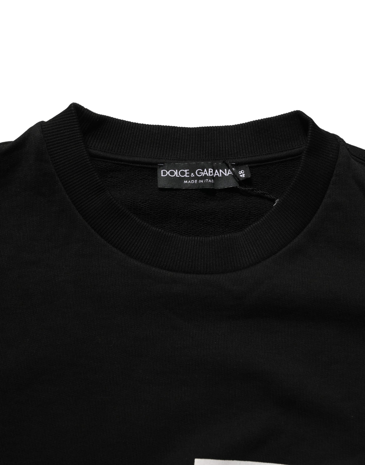 Dolce & Gabbana Black Cotton Logo Print Sweatshirt - Luxury Fashion