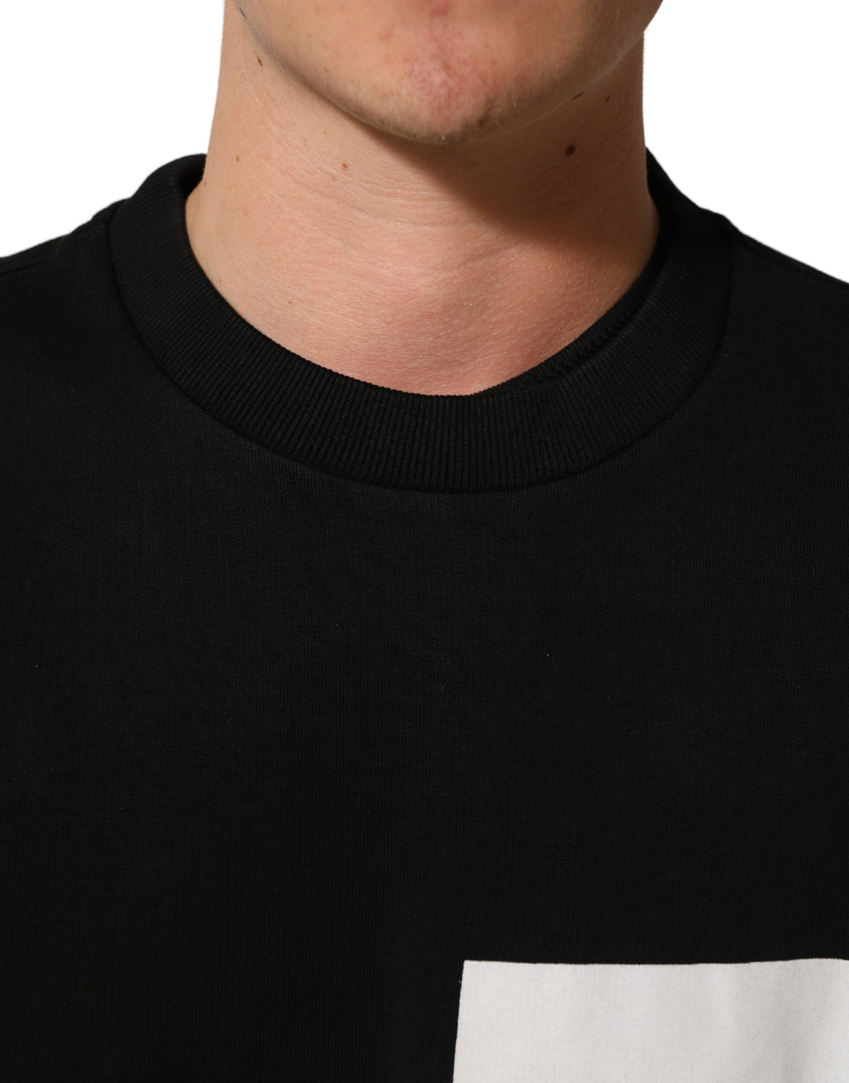 Dolce & Gabbana Black Cotton Logo Print Sweatshirt - Luxury Elegance