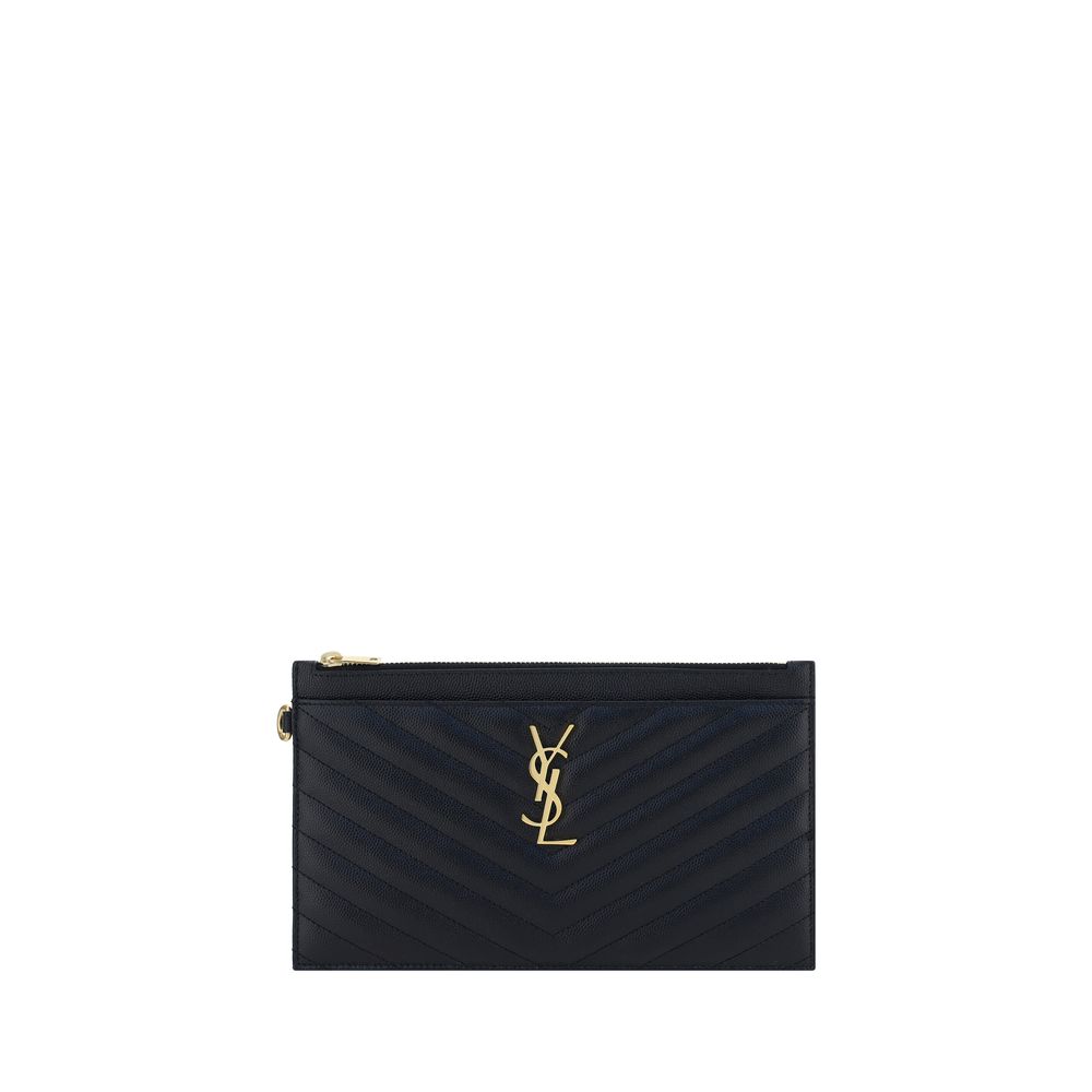 Saint Laurent Black Calf Leather Bos Taurus Wallet - Timeless Luxury