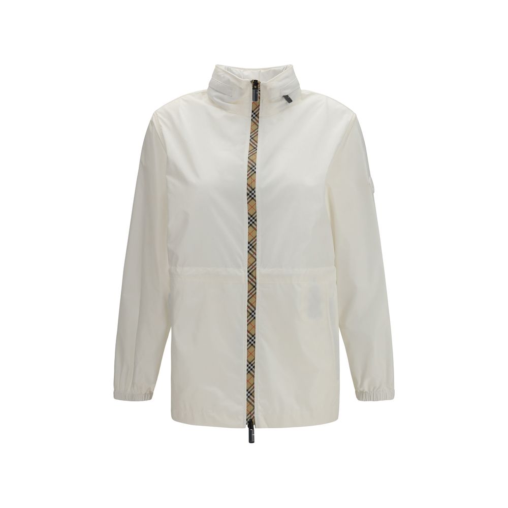 Burberry White Polyamide Shell Jacket - Luxurious Functionality