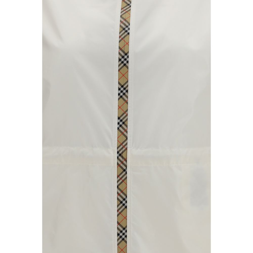 Burberry White Polyamide Shell Jacket - Luxurious Functionality