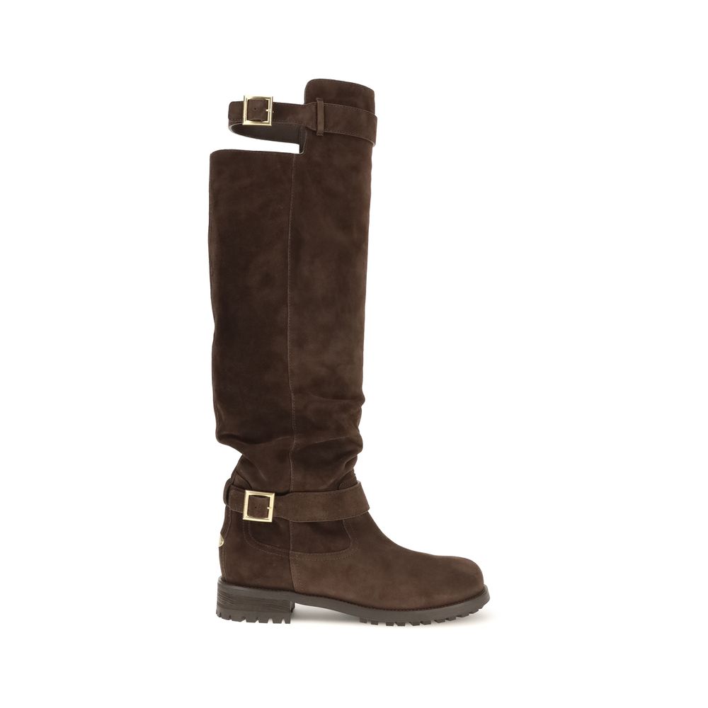 Jimmy Choo Over The Knee Boots - Luxurious Brown Calf Leather