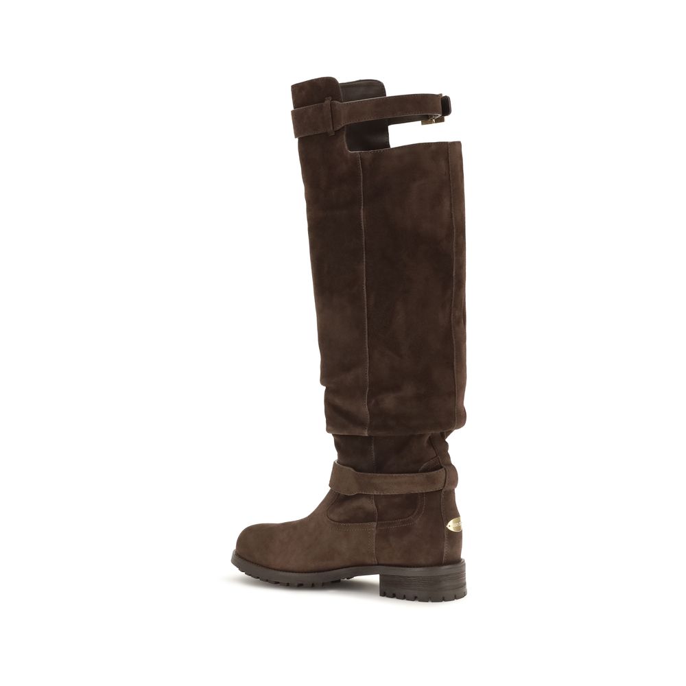 Jimmy Choo Over The Knee Boots - Luxurious Brown Calf Leather
