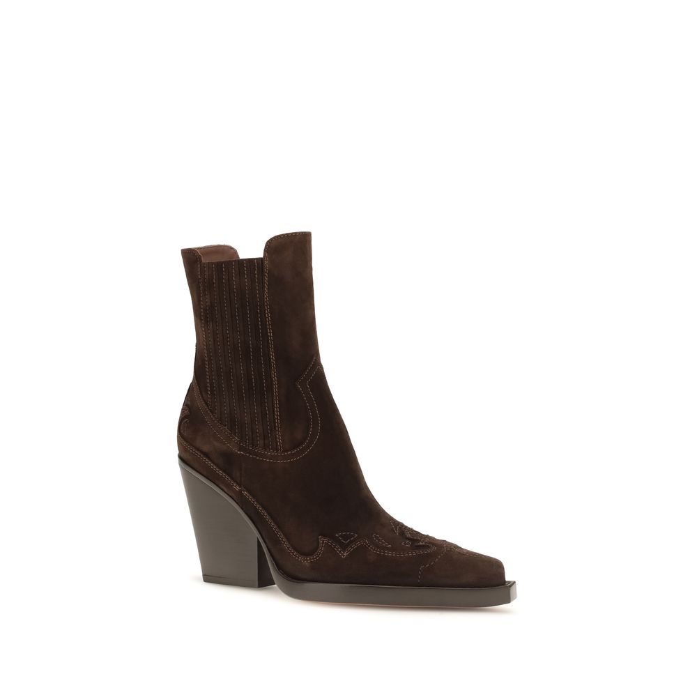 Paris Texas Brown Calf Leather Ankle Boots - Timeless Elegance