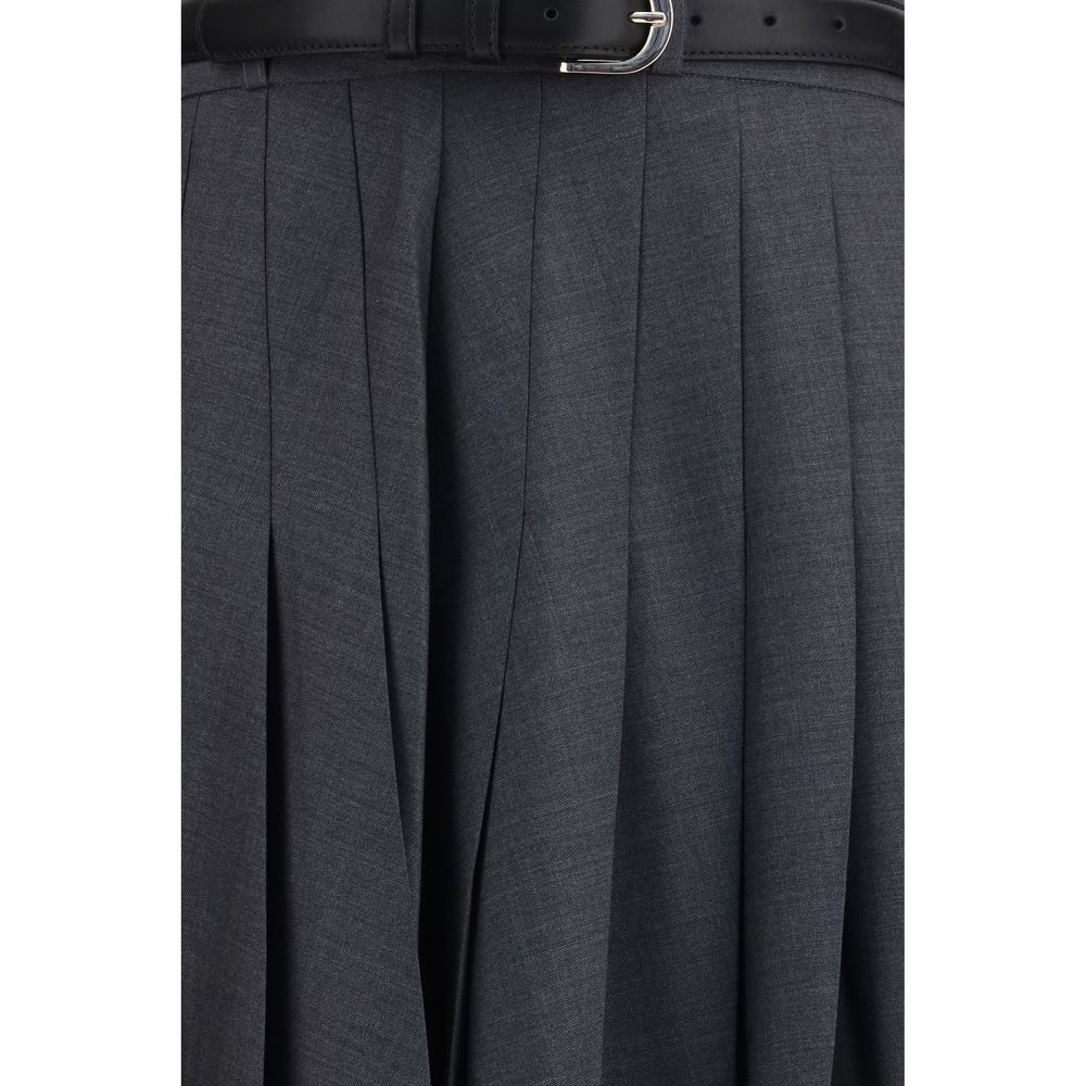 Self-Portrait Gray Polyester Long Skirt - Timeless Elegance