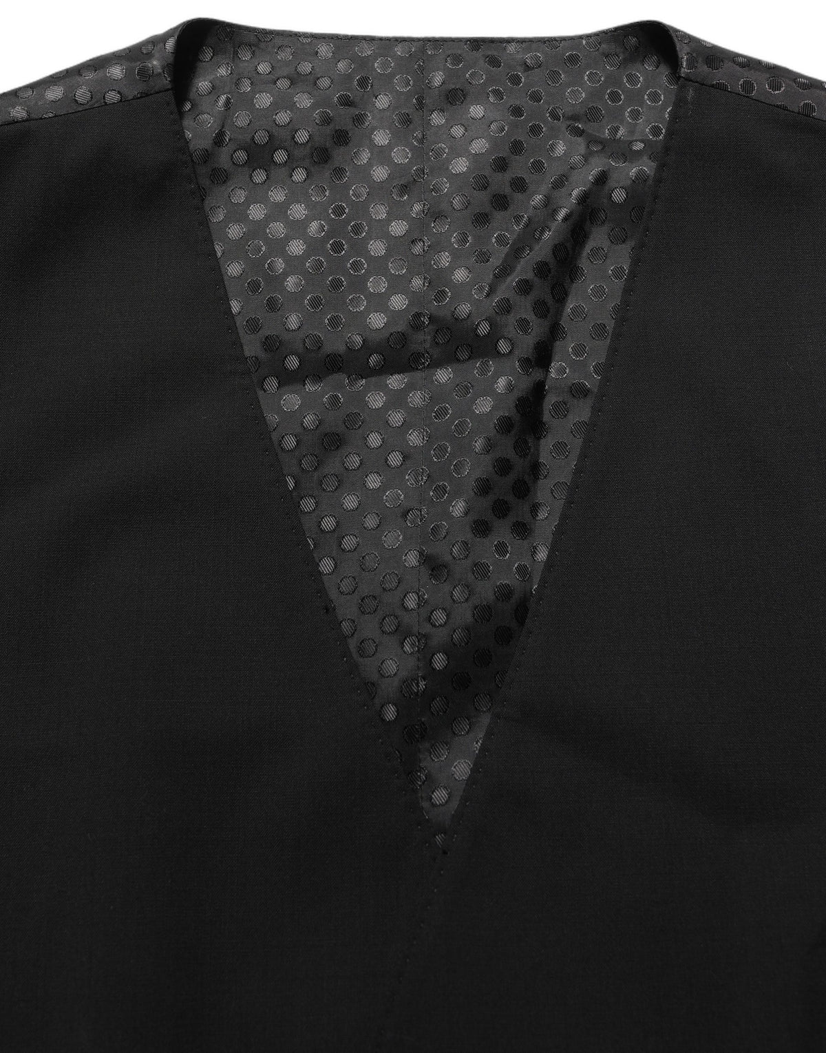 Dolce & Gabbana Black Wool Stretch Waistcoat for Timeless Elegance