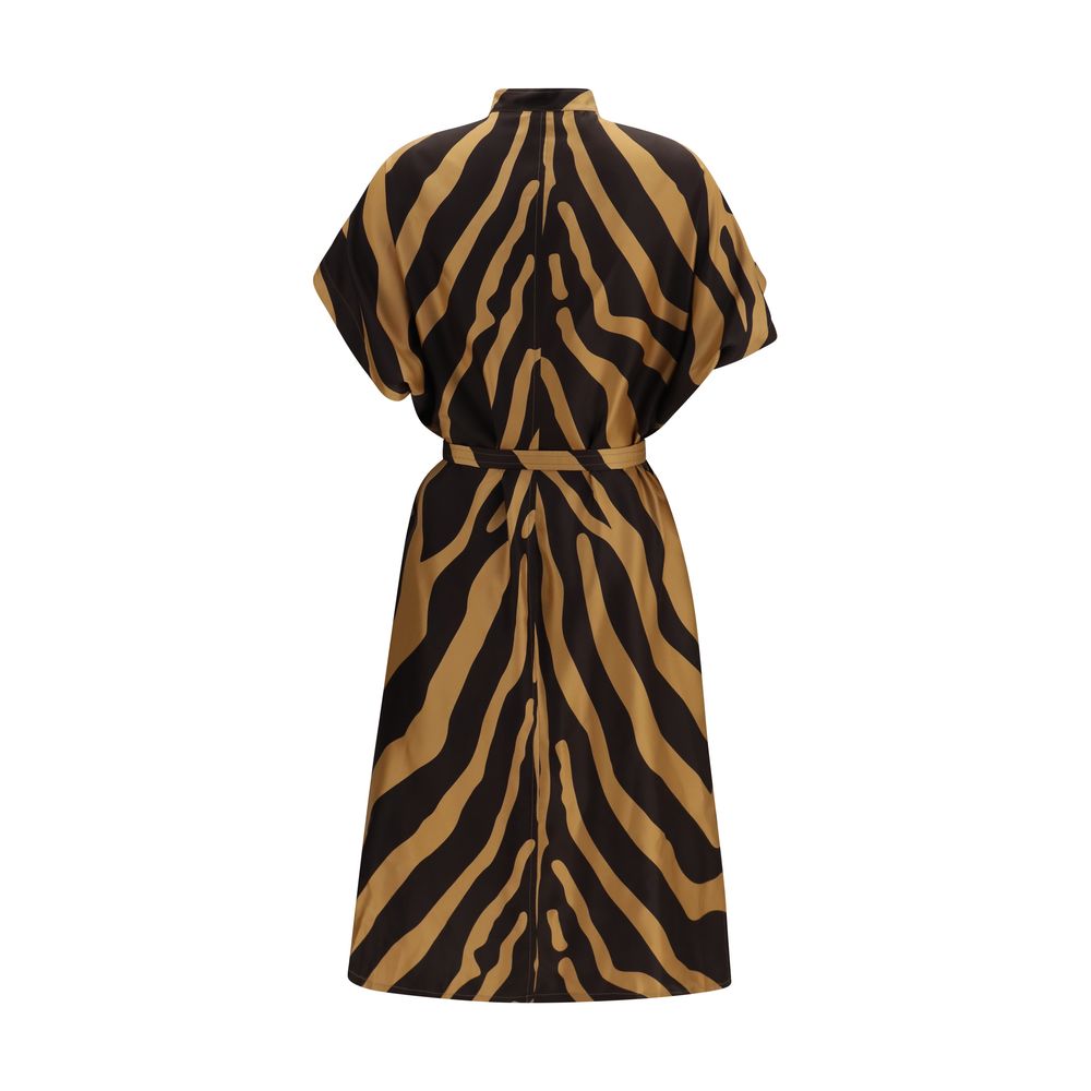 Discover the Ferragamo Multicolor Viscose Casual Dress, a masterpiece of elegance and artistry, crafted from luxurious viscose for a sophisticated silhouette.