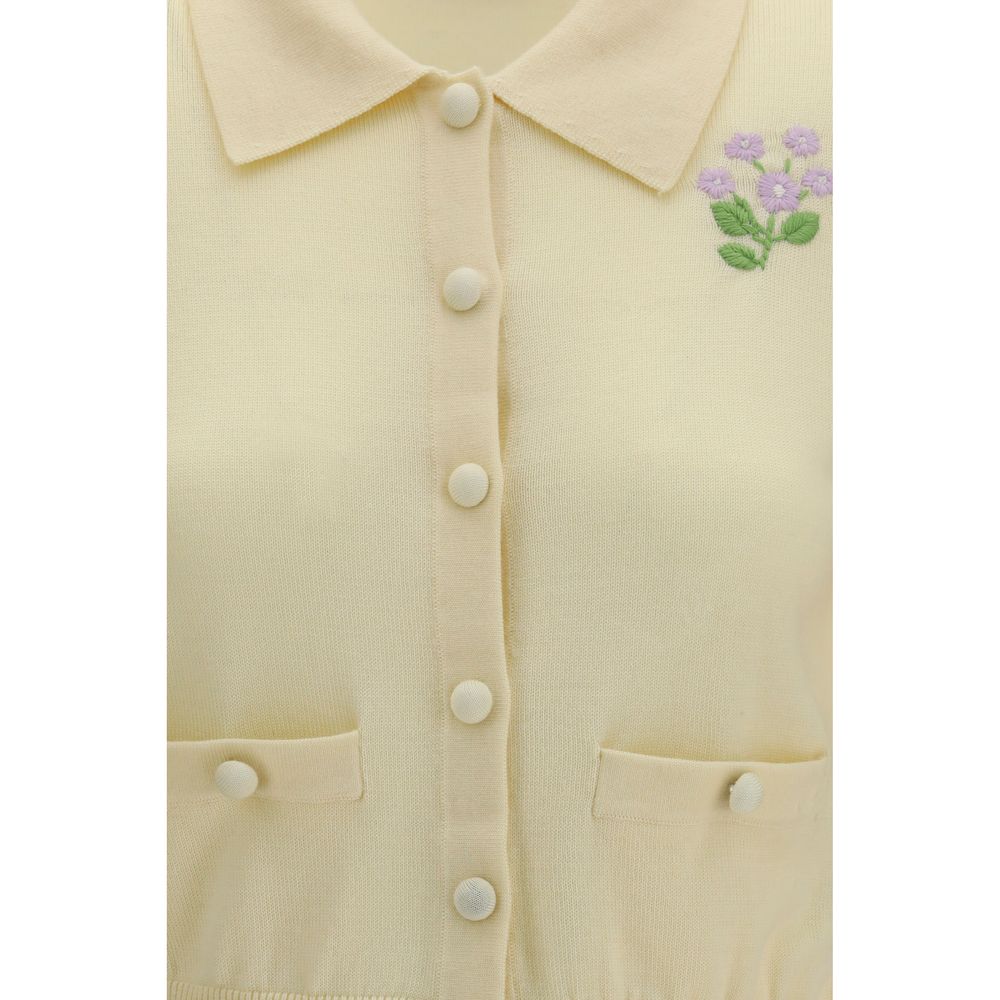 Indulge in the Self-Portrait Bicolor Wool Oves Aries Cardigan, a masterpiece of 100% Wool Ovis Aries, adorned with exquisite floral embroidery for timeless elegance.