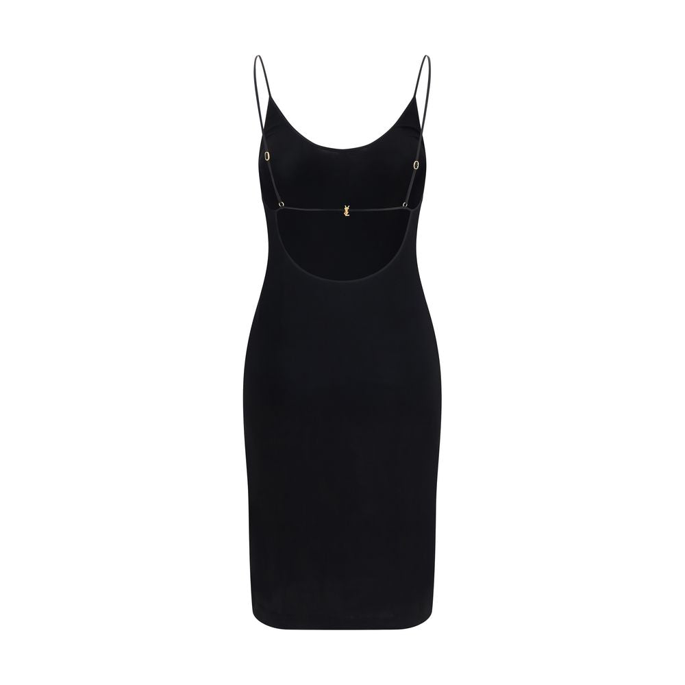 Saint Laurent Black Viscose Cocktail Dress - Timeless Elegance