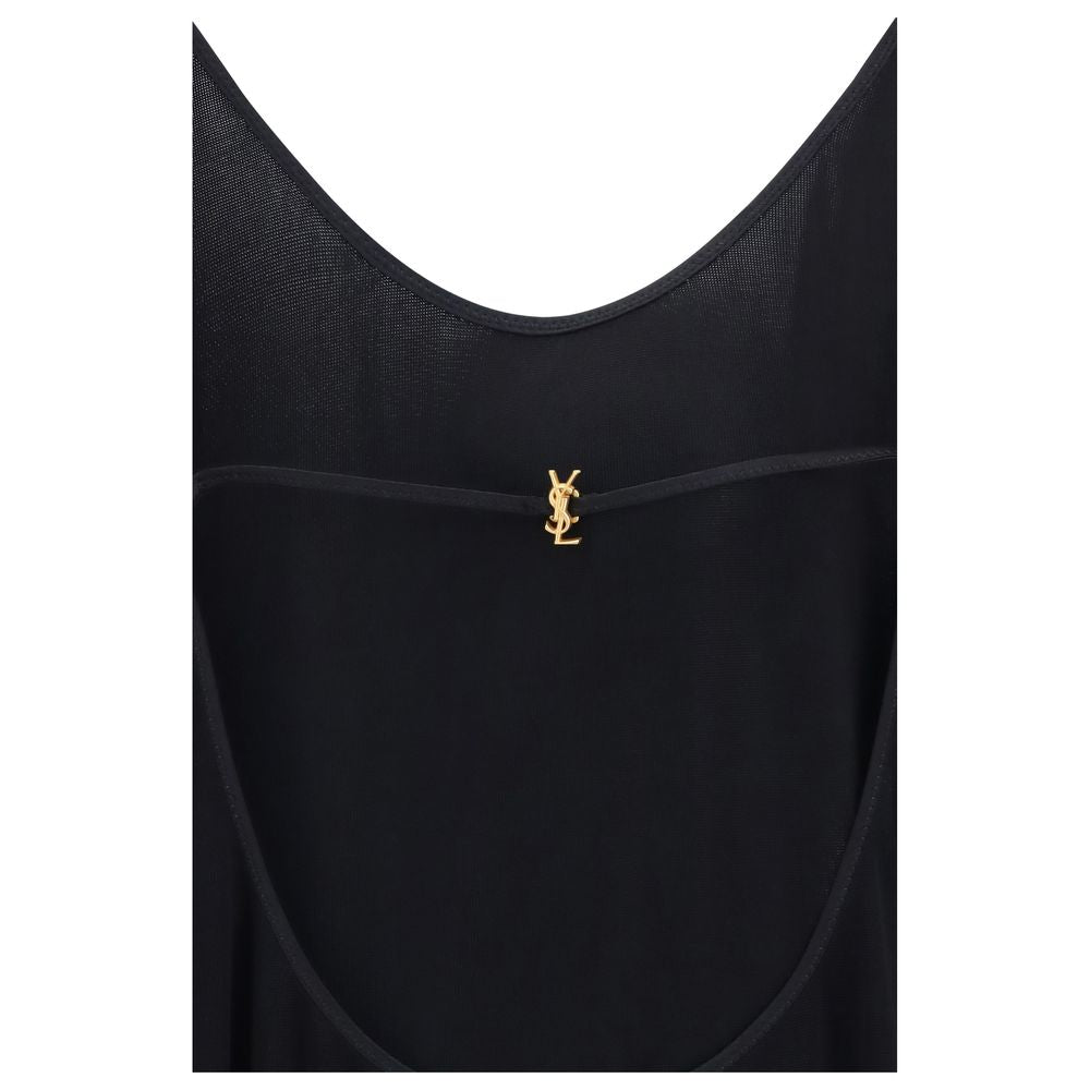 Saint Laurent Black Viscose Cocktail Dress - Timeless Elegance