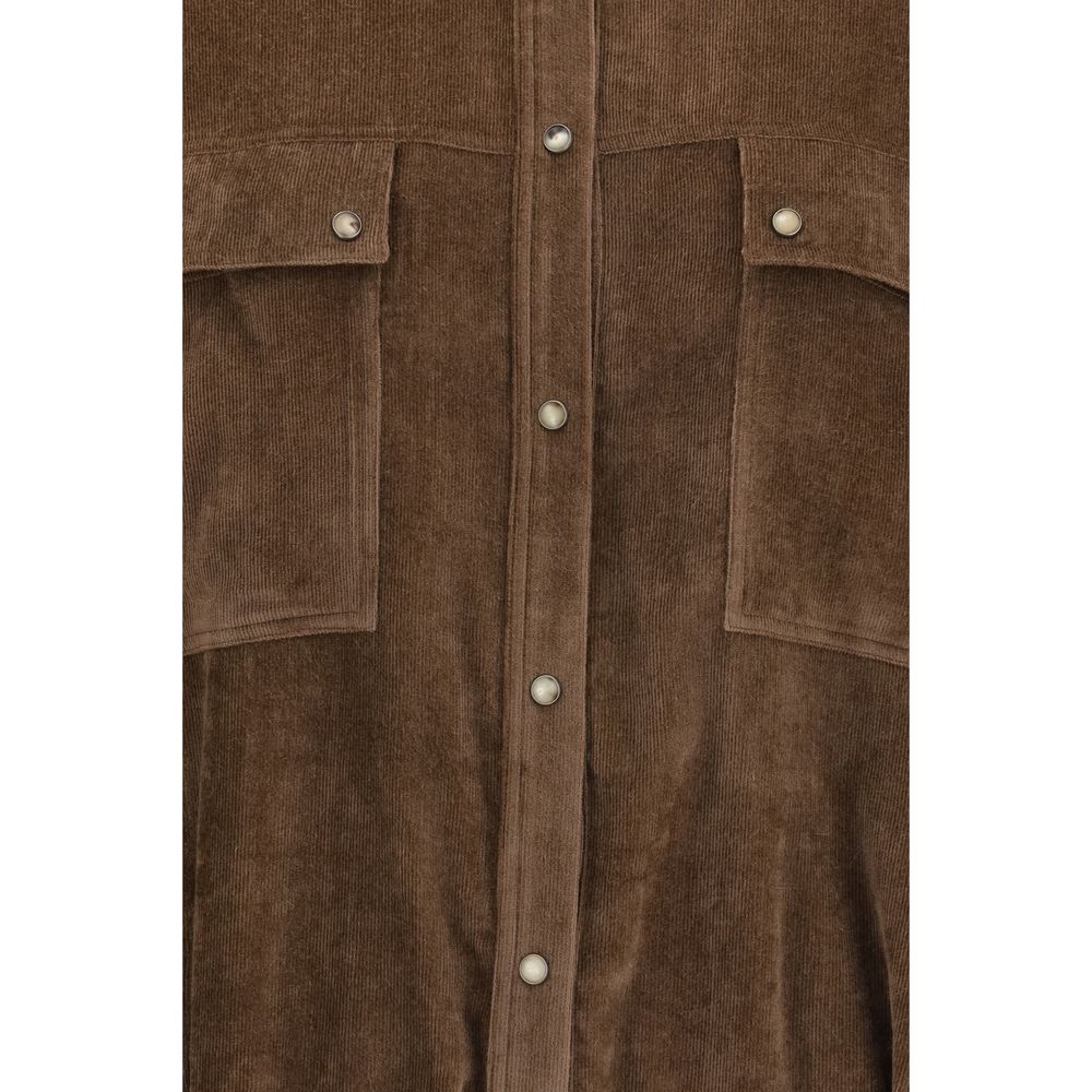 Brunello Cucinelli Brown Viscose Pattern Shirt - Timeless Luxury