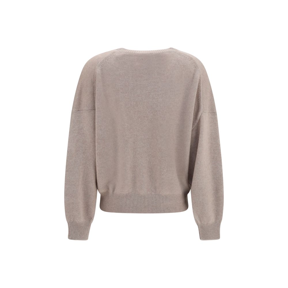 Indulge in the timeless elegance of the Lisa Yang Beige Cashmere Sweater, crafted from luxurious 100% cashmere for a sophisticated, relaxed silhouette that transcends seasons.