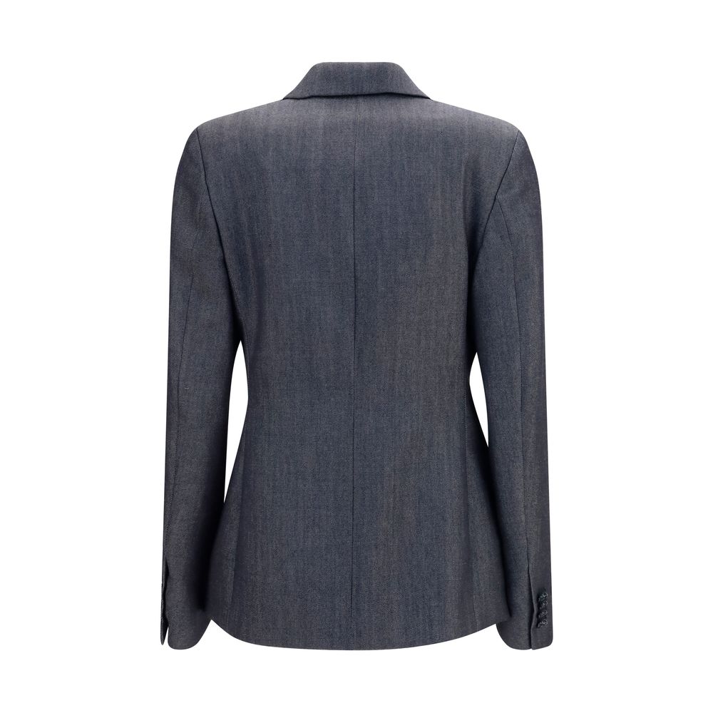 Elevate your wardrobe with the Balenciaga Gray Wool Oves Aries Blazer, a masterpiece of tailored elegance in 100% Merino Wool, embodying luxury and sophistication for every occasion.