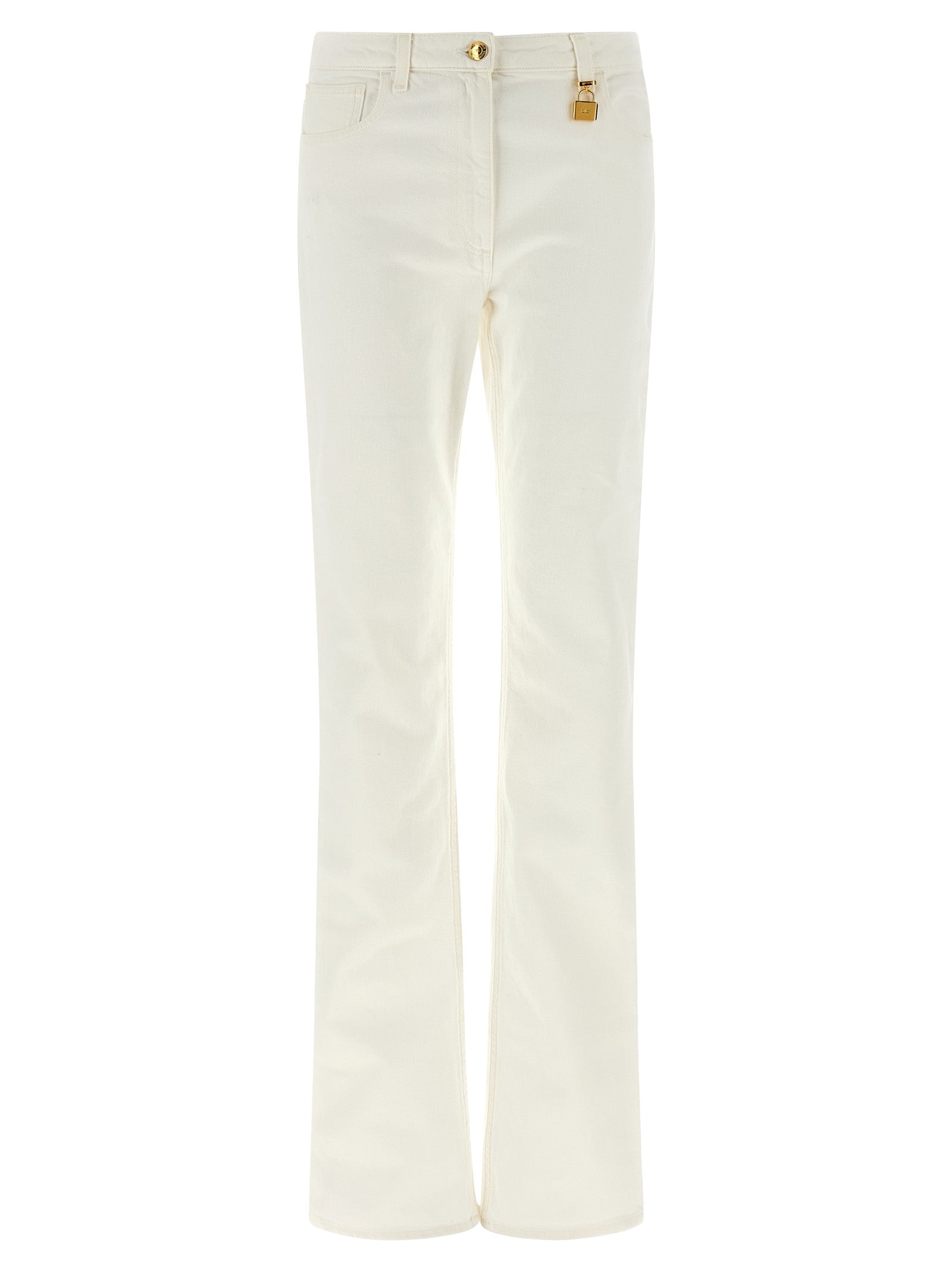 Elisabetta Franchi White Cotton Jeans Denim - Luxurious Elegance