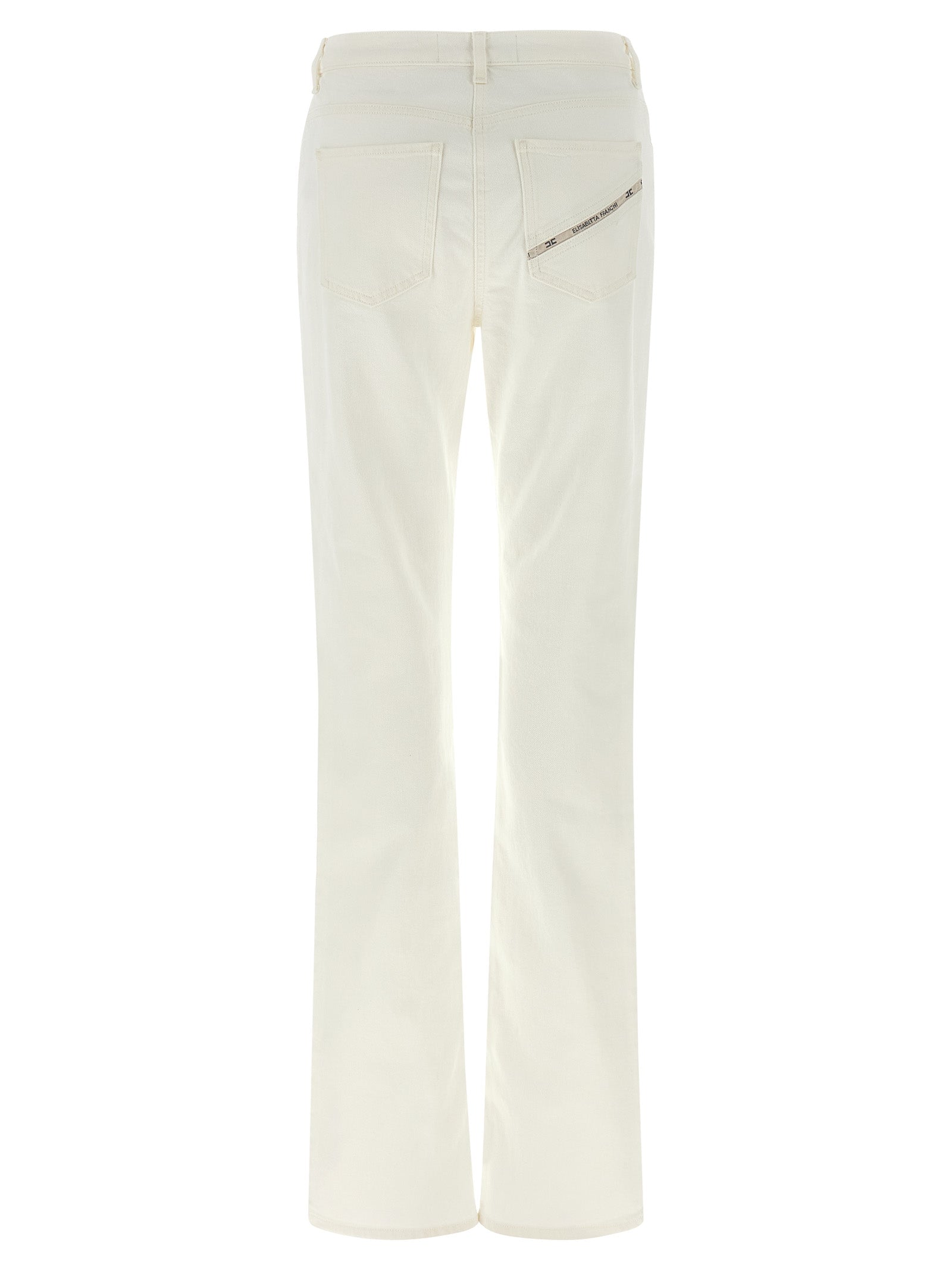 Elisabetta Franchi White Cotton Jeans Denim - Luxurious Elegance