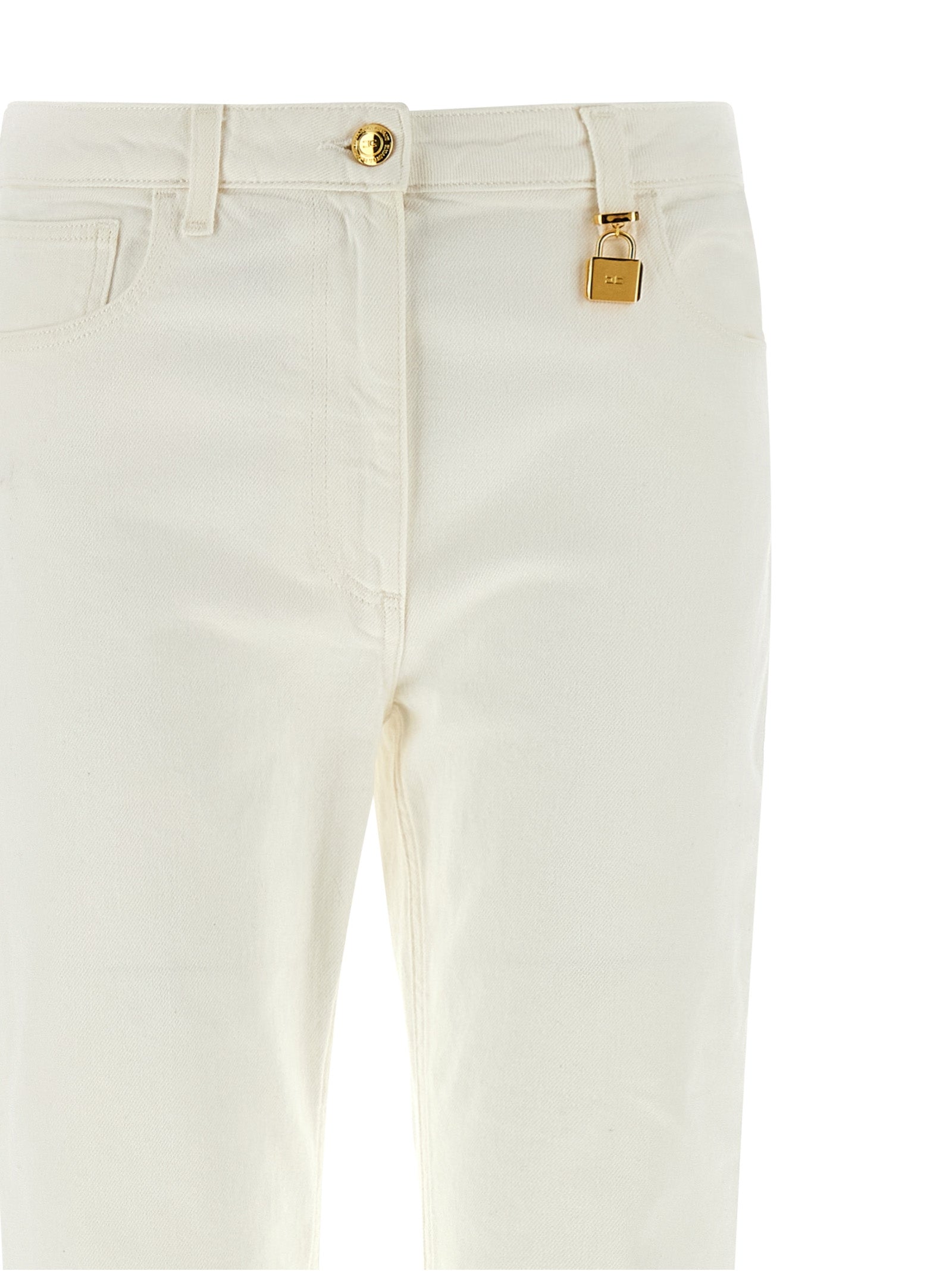 Elisabetta Franchi White Cotton Jeans Denim - Luxurious Elegance