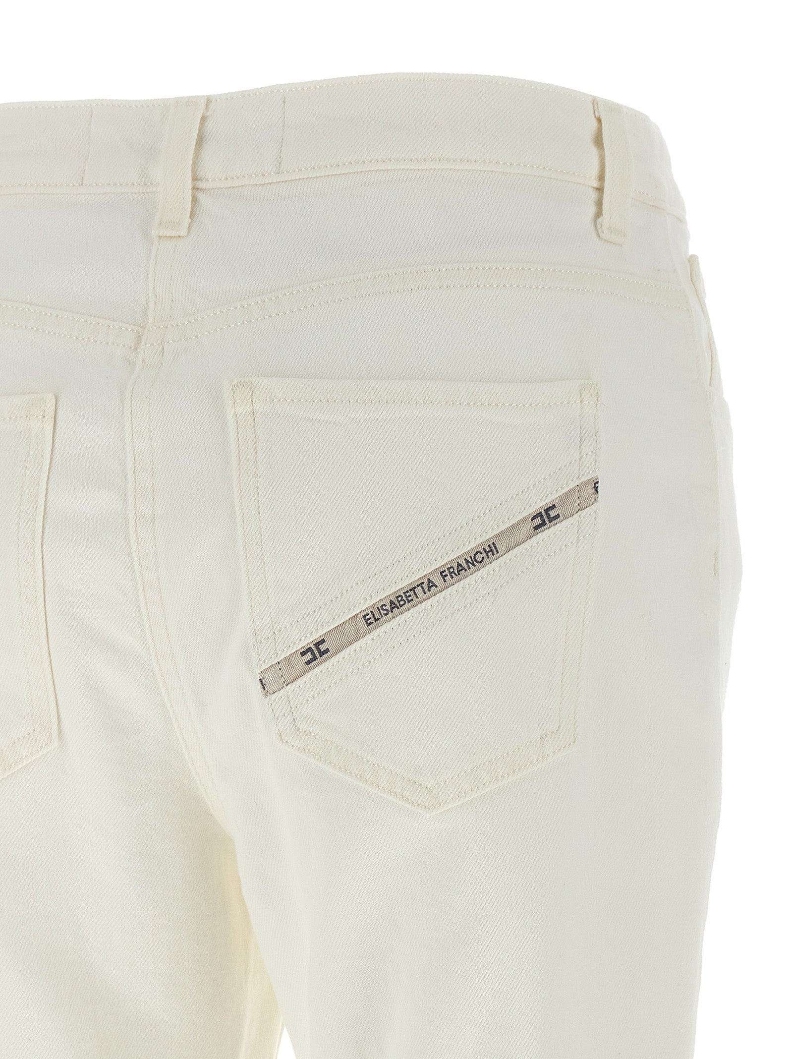 Elisabetta Franchi White Cotton Jeans Denim - Luxurious Elegance