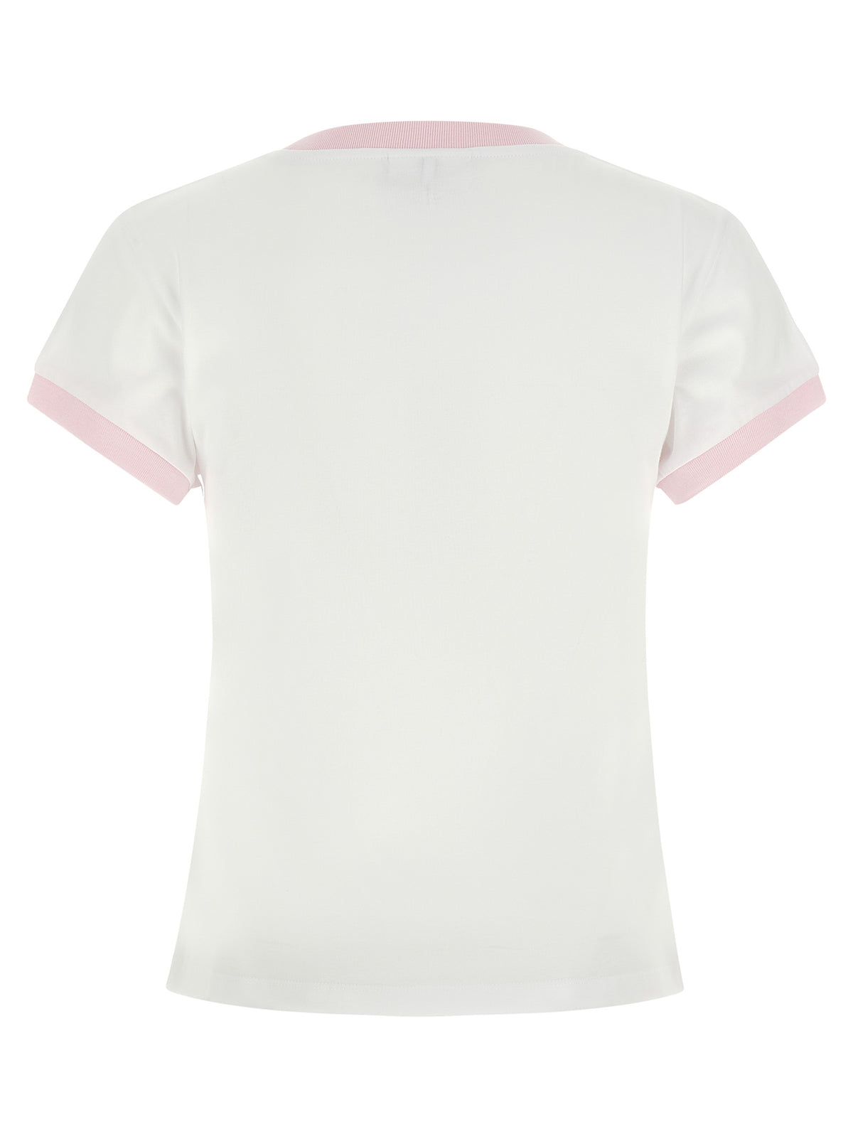 Elevate your wardrobe with the Ganni White Organic Cotton T-Shirt, a luxurious blend of style and sustainability, crafted from 100% organic cotton in Portugal.