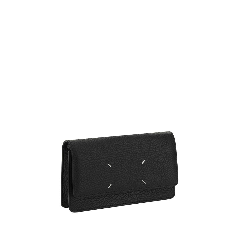 Discover the Maison Margiela Black Calf Leather Bos Taurus Wallet, a masterpiece of exquisite craftsmanship and timeless elegance, perfect for the discerning individual.
